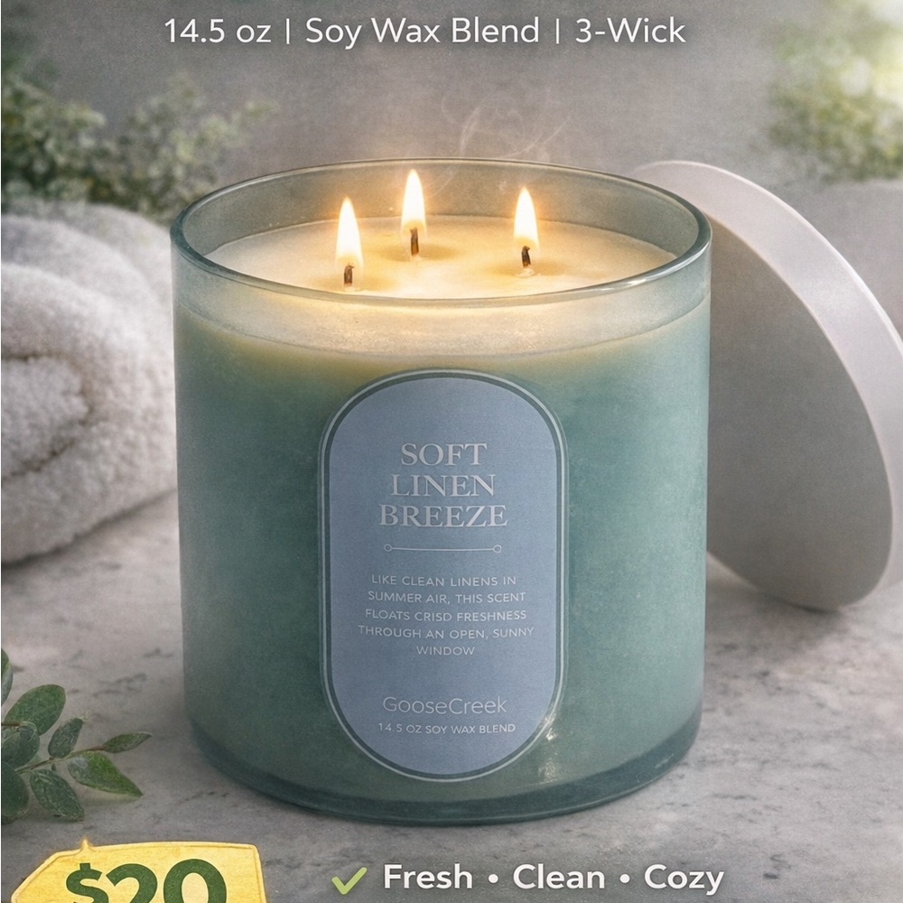 Soft Linen Breeze Candle - Green